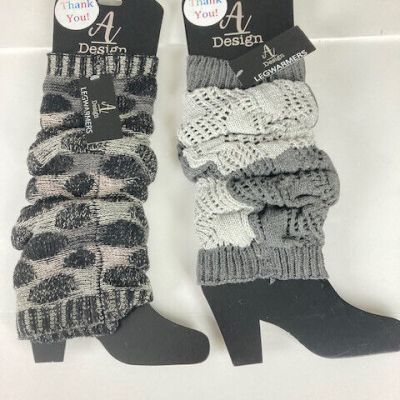 A Design Women's Legwarmers Set of Two Pairs, One Size New